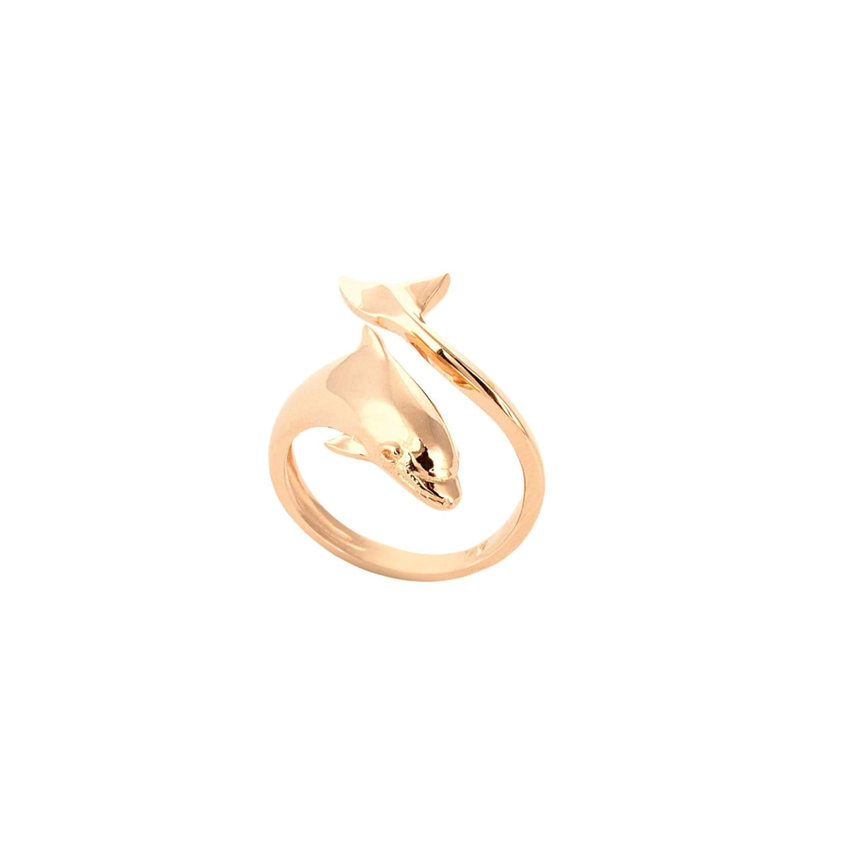 PC-694-RS Dolphin Ring - 14K Yellow Gold Size 7