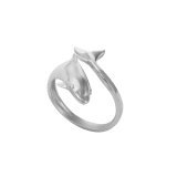 Sterling Silver Dolphin Wrap Ring – Choose Size 6, 7 or 8