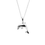 Silver Small Dolphin Charm Necklace
