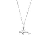 Sterling Silver Mini Orca Charm Necklace -with Sterling Silver Chain