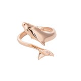 14K Yellow Gold Dolphin Wrap Ring – Choose Size 6, 7 or 8