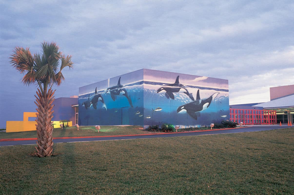 South Padre Island, Texas Wyland Whaling Wall #53 “Orcas off the Gulf of Mexico”