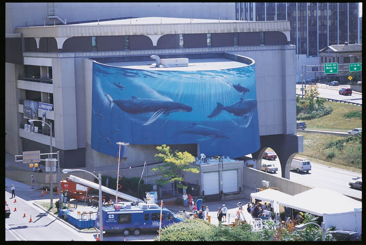 Milwaukee, Wisconsin Wyland Whaling Wall #72 “Whale Commuters”