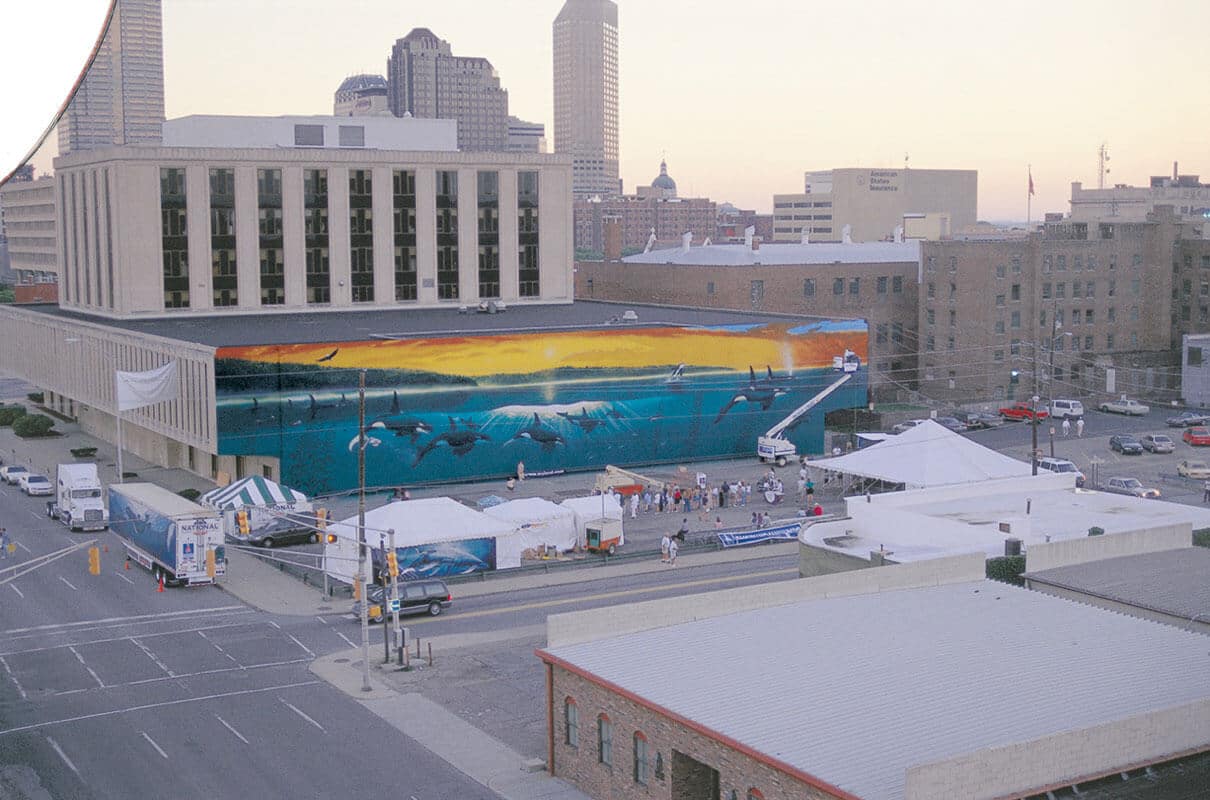 Indianapolis, Indiana Wyland Whaling Wall #74 “Orcas Passage”