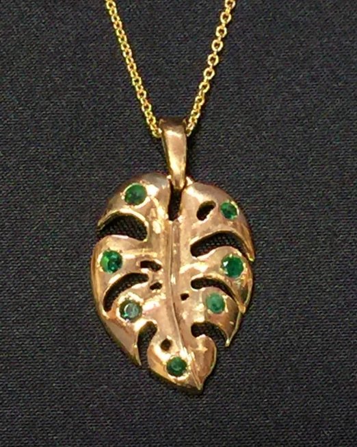 monstera leaf pendant