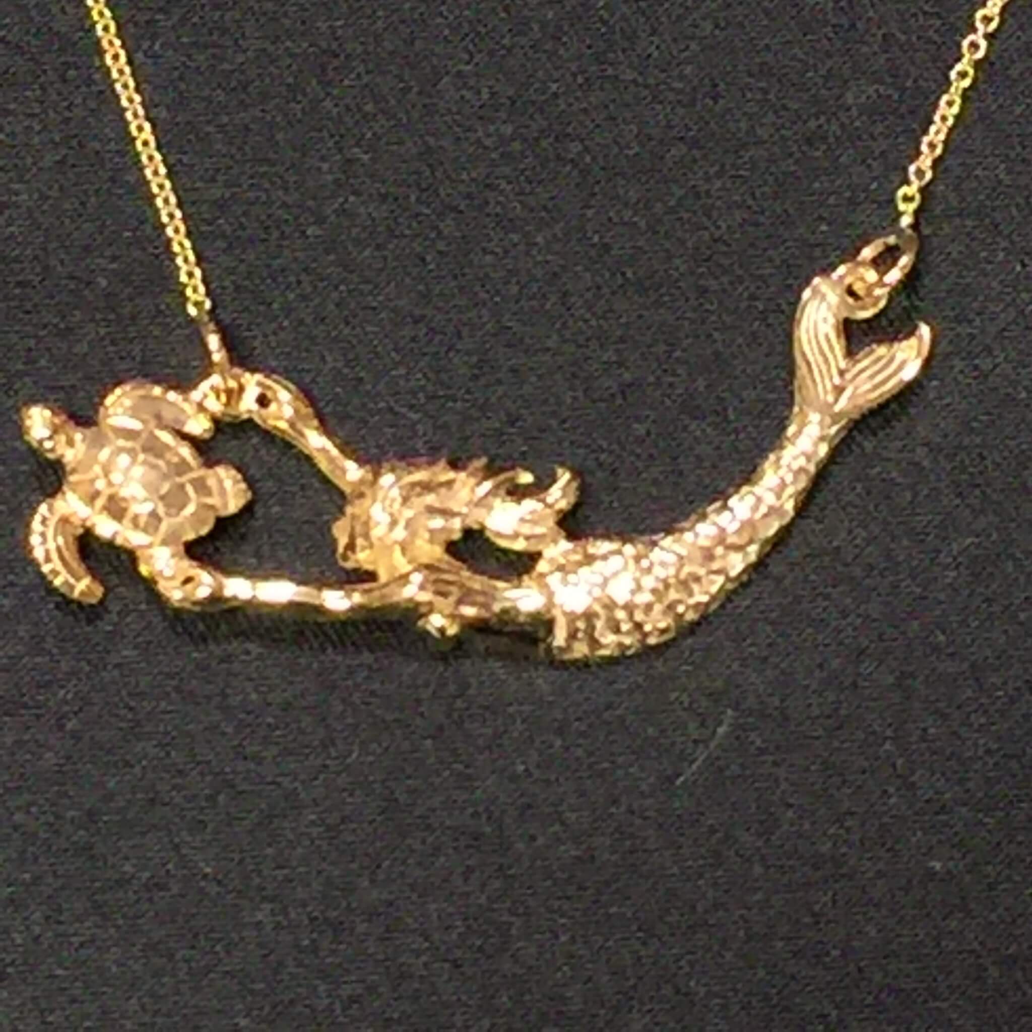 Steven Douglas Mermaid Pendant Contessa, 14K Yellow Gold & Diamonds |  Island Sun Jewelry Beach Haven NJ