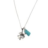 Sterling Silver Sea Turtle Necklace + Recycled Glass Bead