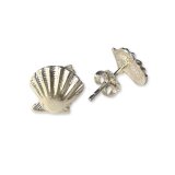 Sterling Silver Scallop Shell Post Earrings