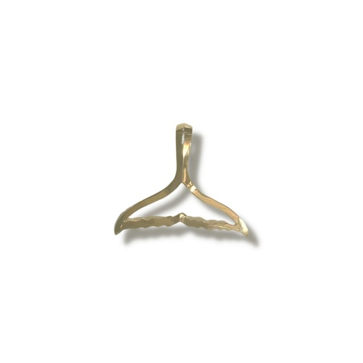 Wylands 14k Yellow Gold Small Open Whale Tail Pendant Wyland Foundation