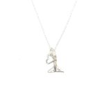 ‘Love in the Sea’ – Silver Mini Whale Tail Necklace with Open Heart Charm