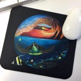 Recycled Rubber Mouse Pad ‘Sunrise Wave’ – Featuring a Sea Turtle