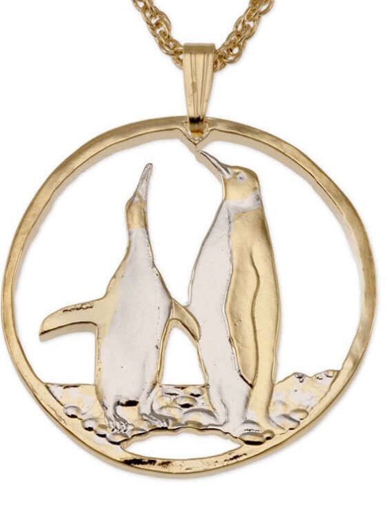 Quality Gold Sterling Silver RH-plated Multi-color Enameled Penguin  Children's Pendant QC9669 - Walsh Jewelers