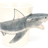 Hand Painted Ceramic Shark Mug