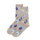 Shell Pattern Jacquard Knit Socks – Heather Tan – Women