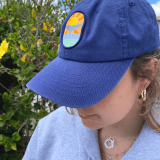 Washed Twill ‘Water is Life’ Whale Tail Adjustable Hat – Blue