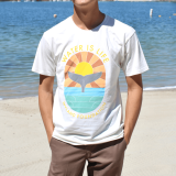 Organic Tee with Whale Tail Screen ‘Water is Life’ – Ivory Combo