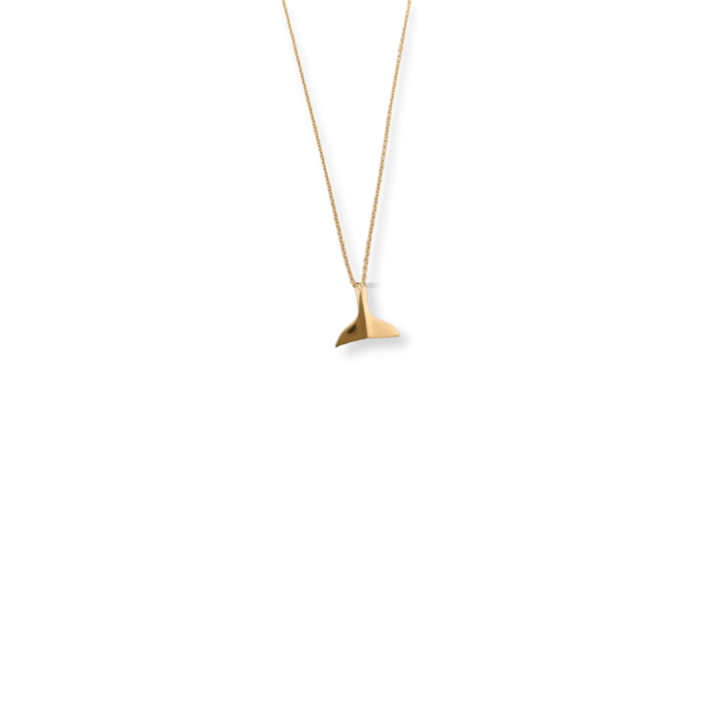 Gold plated whale tail chain necklace, gift wrapped – Shani & Adi Jewelry
