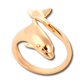14K Yellow Gold Dolphin Wrap Ring – Choose Size 6, 7 or 8