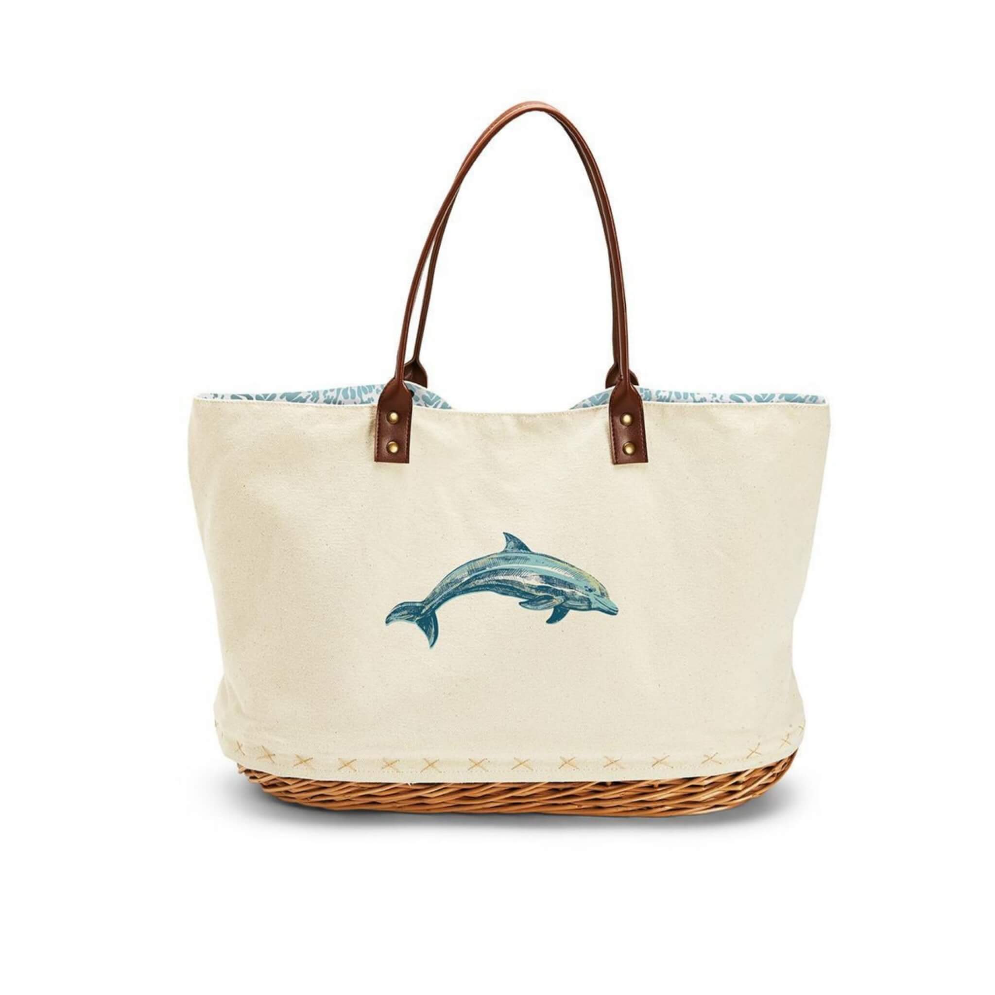 dolphin basket-bottom tote