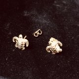 14K Yellow Gold Mini Sea Turtle Post Earrings