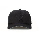 Whale Tail Hat with 3D Embroidery – Black with Cool Blue Underbrim