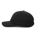 Whale Tail Hat with 3D Embroidery – Black with Cool Blue Underbrim