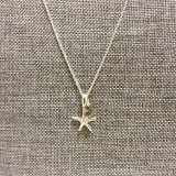 ‘Love in the Sea’ – Silver Mini Sea Star Necklace with Open Heart Charm