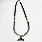 Vintage Surfer Necklace with XL Whale Tail – 18” – Natural Tones