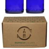 Reimagined Bottles Become Glasses – Set of 2 – Cobalt Tonic or Assorted Wine