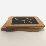 Ocean Themed Set of 4 Cork Coasters in Linen Pouch – Gift with Donation