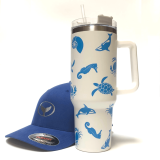Cool Sea Life Travel Mug – 40oz with Built-in Straw Holder