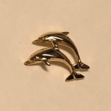 14K Gold Dolphin Buddies Pendant with Hidden Bale