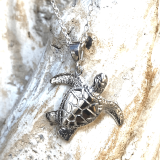 Wyland’s Sterling Silver Soaring Sea Turtle Necklace