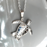 Wyland’s Sterling Silver Soaring Sea Turtle Necklace