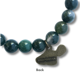 Maui Forever Support Bracelet – Natural Green Agate with Bronze Charm