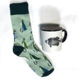 Gift Set – Retro Inspired Fish Mug and Gone-Fishing Socks