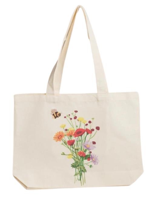bee and flower tote