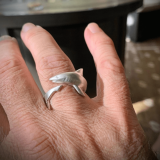Bold Sterling Silver Shark Wrap Ring by Roland St John