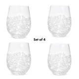 Wonderful White Coral Stemless 14oz Wine Glasses – Set of 4