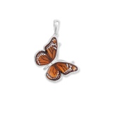 Sterling Silver + Hand Detailed Amber Monarch Butterfly Necklace