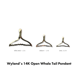 Wyland’s 14K Gold Open Large Retro Whale Tail Pendant