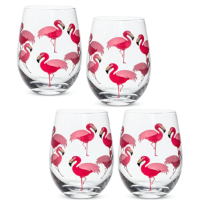 flamingo glasses - set of 4