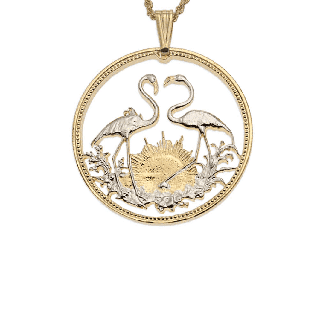 the difference coin flamingo necklace