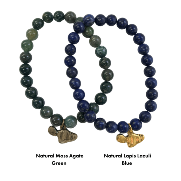 Moss Agate and Lapis - with text