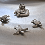 Hatchling Sea Turtle Magnets in Pewter – Set of 4 by Roland St. John