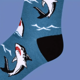 Jaws Great White Shark Socks – Contrast Heel & Toe – Women