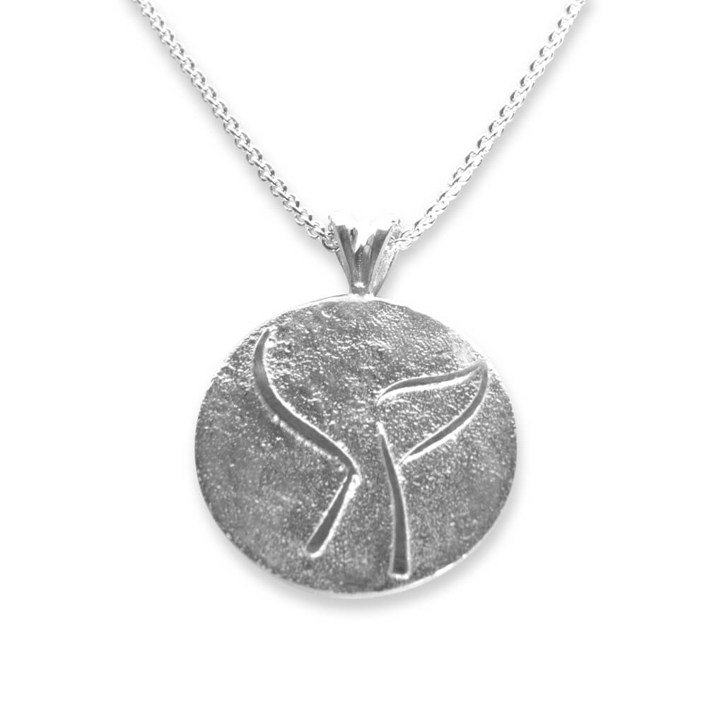 Embossed whale tail necklace