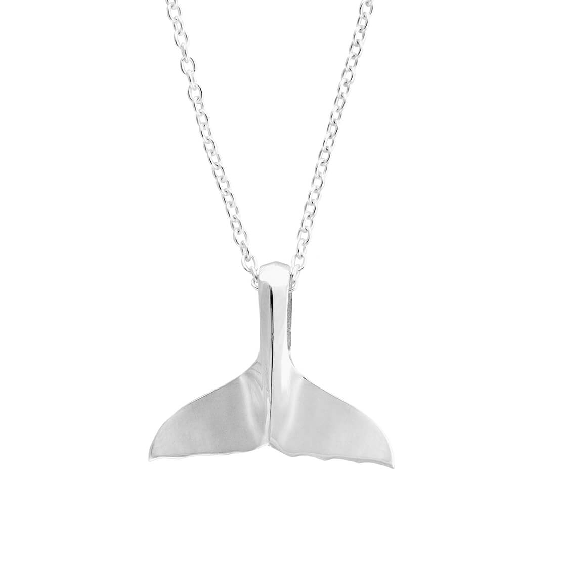 Whale tail necklace with built-in bale.