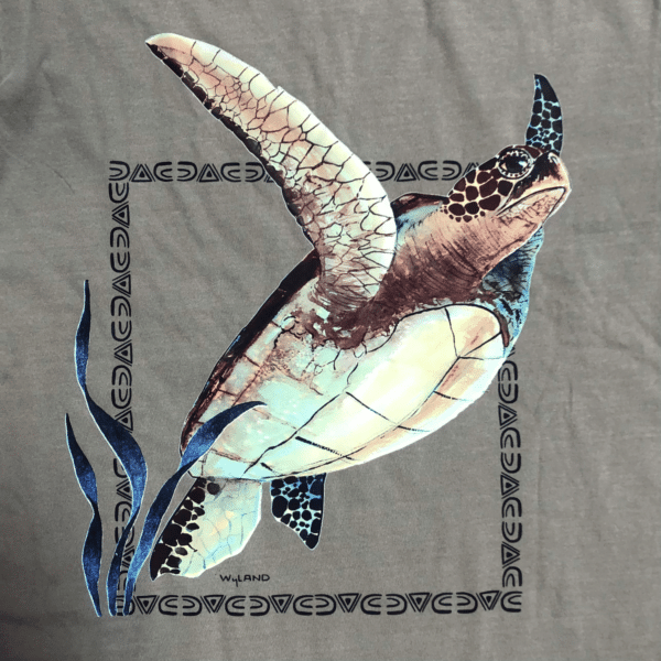 Wyland Sea Turtle Flight T-shirt - Washed-Khaki Garment Dye - Image 3