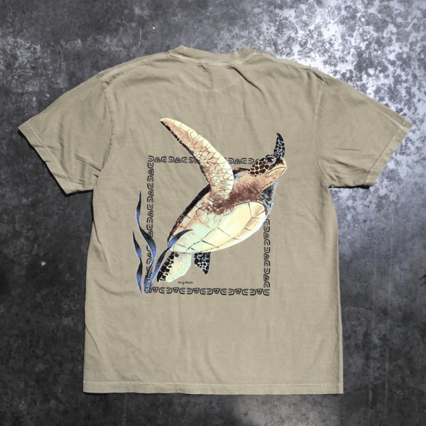 Wyland Sea Turtle Flight T-shirt - Washed-Khaki Garment Dye - Image 6